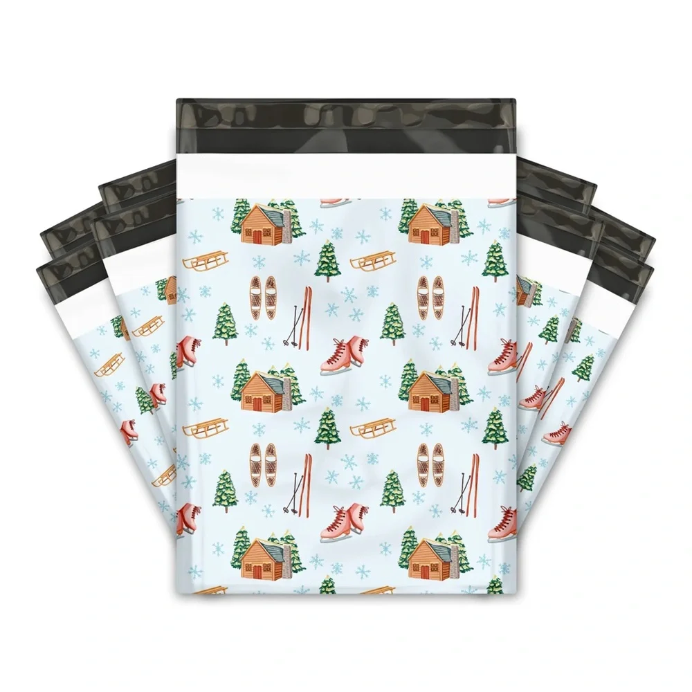 Christmas Snowfall Day Poly Mailers 10x13 Pack of 25 - Picture 3 of 9